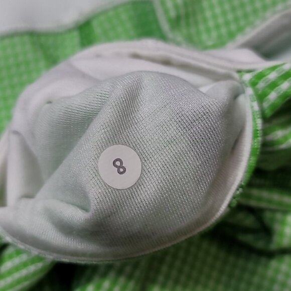 Lululemon Coast to Class Yoga Pants Size 8 Green White Gingham Cropped rare - Picture 5 of 7